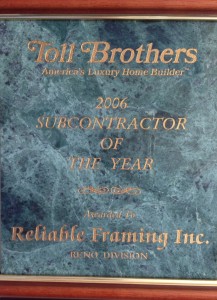 Toll Brothers Award
